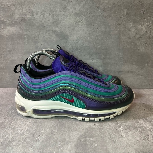 Nike Air Max 97 Running Shoes AV3181-500 Womens sz 8 - purple/green - Picture 1 of 6